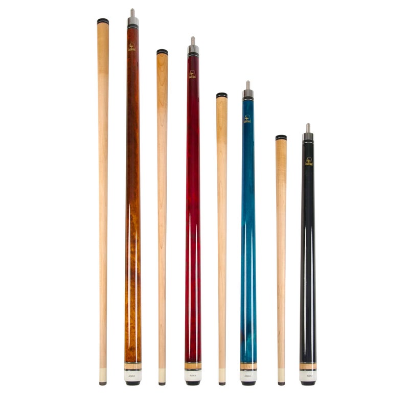 Aska Set of Aska Mixed Length Cues LS, Canadian Hard Rock Maple Billiard Pool Cue Sticks, Short, Kids Cues (Set of 4, LCSN4) - Image 1